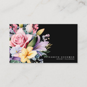 Elegantes flores dulces Tarjetas de Negra de Negoc