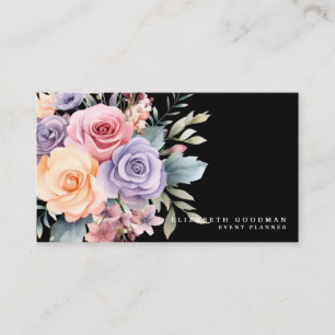 Elegantes flores dulces Tarjetas de Negra de Negoc