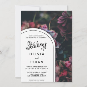 Elegantes flores rosas rosas rosadas Invitación a 