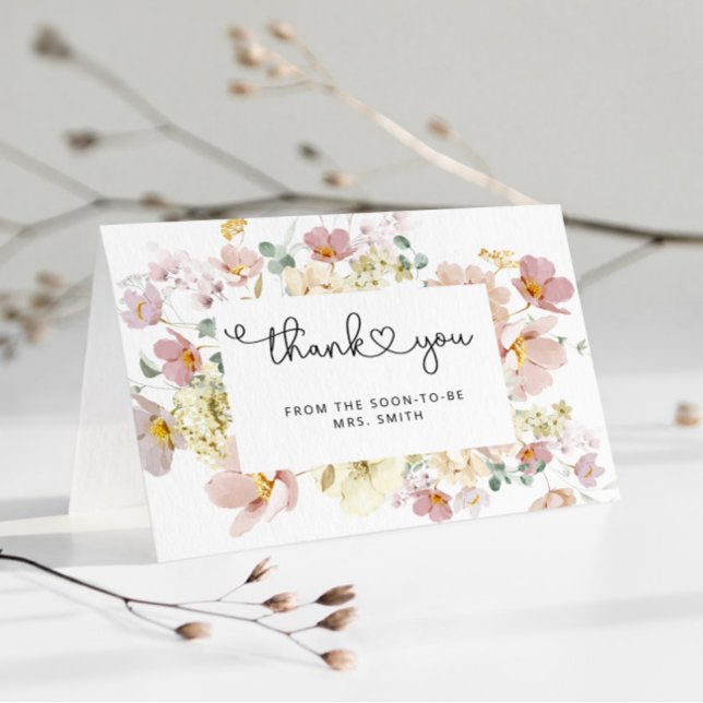 Elegantes flores silvestres ducha de novia tarjeta (Subido por el creador)