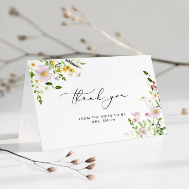 Elegantes flores silvestres ducha de novia tarjeta (Subido por el creador)