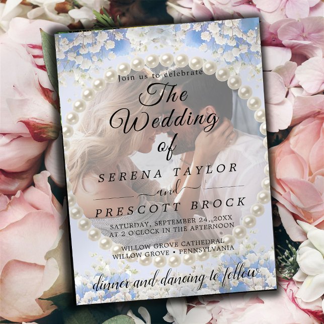 Elegantes flores Vellum Invitación a la boda (Subido por el creador)