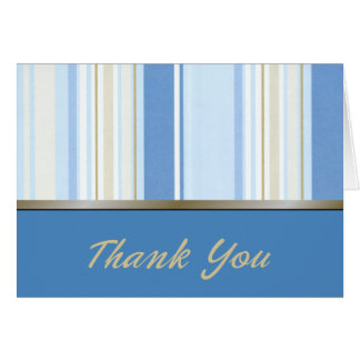 Elegantes franjas azules Tarjeta de agradecimiento