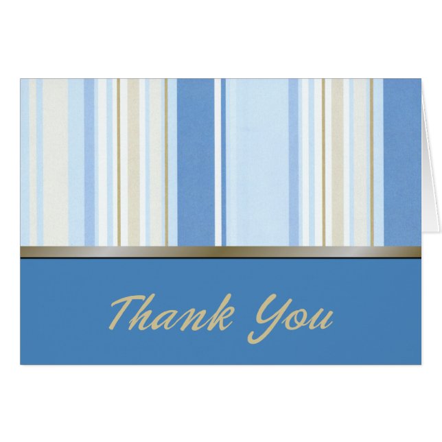 Elegantes franjas azules Tarjeta de agradecimiento (Anverso (Horizontal))