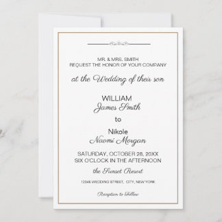 Elegantes fronteras invitación a la boda minimalis
