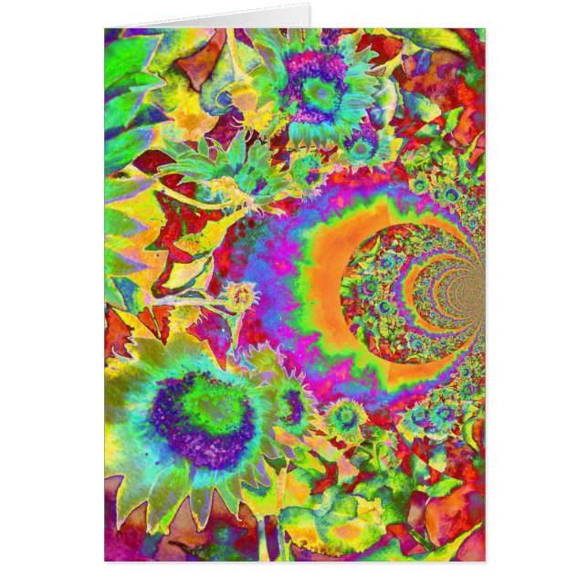 Elegantes girasoles bohemios retro (Frente)