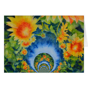 Elegantes girasoles retro bohemio