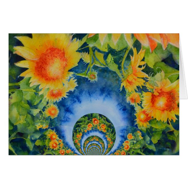 Elegantes girasoles retro bohemio (Anverso (Horizontal))