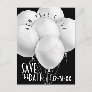 Elegantes globos blancos invitaciones a fiestas de