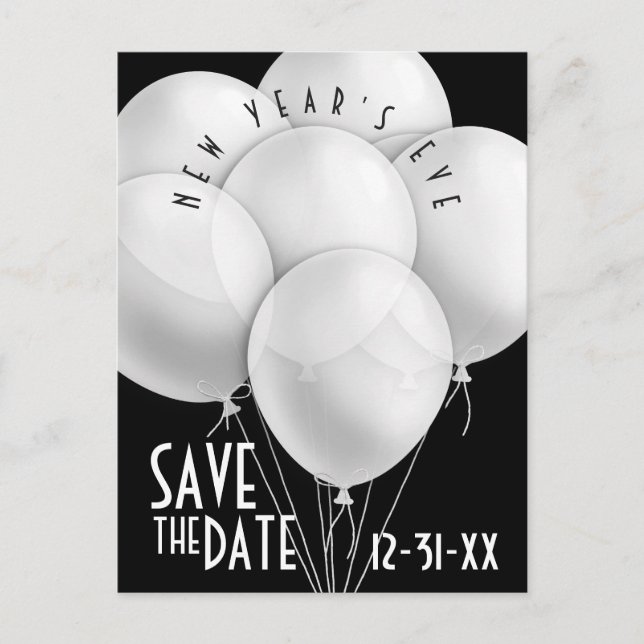 Elegantes globos blancos invitaciones a fiestas de (Anverso)