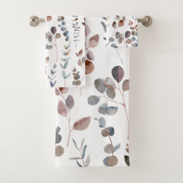 Elegantes hojas de color de agua rústico eucalipto