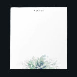 Elegantes hojas plateadas Suculentas Bloc de notas<br><div class="desc">Suculentos acuarelas y plantas plateadas dejan notas elegantes</div>