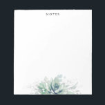 Elegantes hojas plateadas Suculentas Bloc de notas<br><div class="desc">Suculentos acuarelas y plantas plateadas dejan notas elegantes</div>