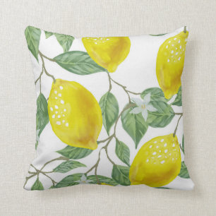 Elegantes hojas verdes y Cojín decorativo de lém