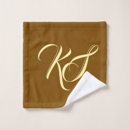 Elegantes iniciales personalizadas marrones monogr