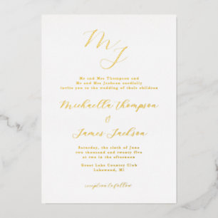 Elegantes Iniciales Refinadas Invitación al Reliev