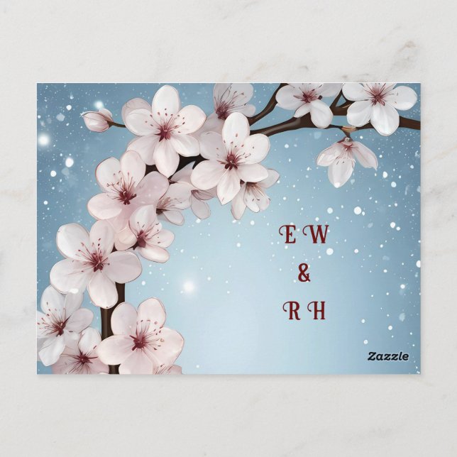 Elegantes invitaciones a bodas de flores (Reverso)