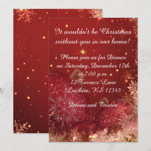 Elegantes invitaciones a cenar Navidades