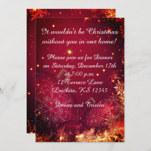 Elegantes invitaciones a cenar Navidades