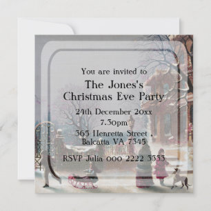 Elegantes invitaciones a fiestas navideñas vintage