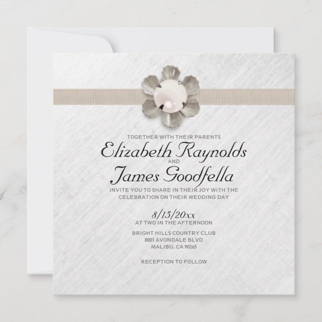 Elegantes invitaciones a la boda de cabellos y per (Anverso)