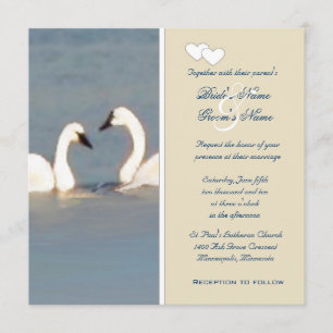 Elegantes invitaciones a la boda de Cisnes