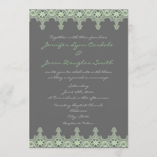Elegantes invitaciones a la boda de la coraza verd
