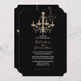 Elegantes invitaciones a la boda de la lámpara de
