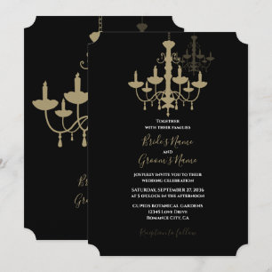 Elegantes invitaciones a la boda de la lámpara de