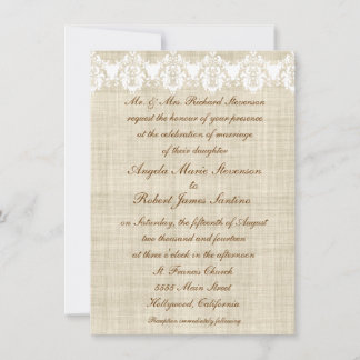 Elegantes Invitaciones A La Boda De Lino Y Lazo