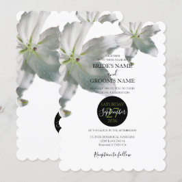 Elegantes invitaciones a la boda de lirios blancos