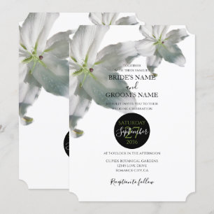 Elegantes invitaciones a la boda de lirios blancos