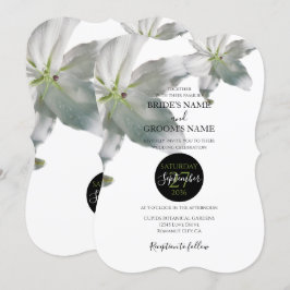 Elegantes invitaciones a la boda de lirios blancos