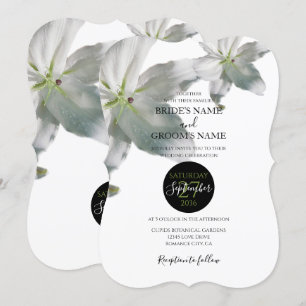 Elegantes invitaciones a la boda de lirios blancos