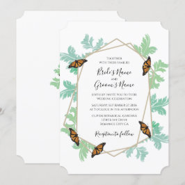 Elegantes invitaciones a la boda de mariposas mona