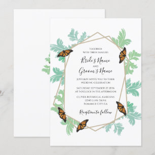 Elegantes invitaciones a la boda de mariposas mona