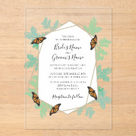 Elegantes invitaciones a la boda de mariposas mona