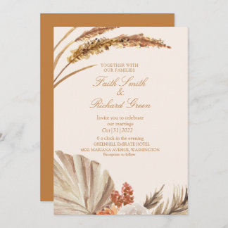 Elegantes invitaciones a la Boda de Oro Pampas