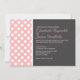 Elegantes invitaciones a la boda de puntos de Polk
