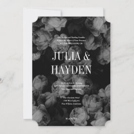 Elegantes invitaciones a la boda de rosas blancas