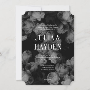 Elegantes invitaciones a la boda de rosas blancas