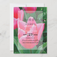 Elegantes invitaciones a la boda de tulipanes rosa