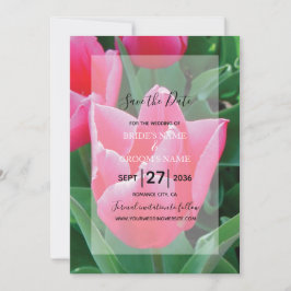 Elegantes invitaciones a la boda de tulipanes rosa