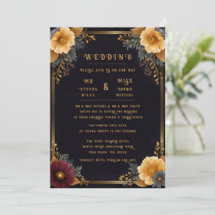 Elegantes invitaciones a la boda floral