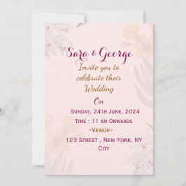 Elegantes invitaciones a la boda floral