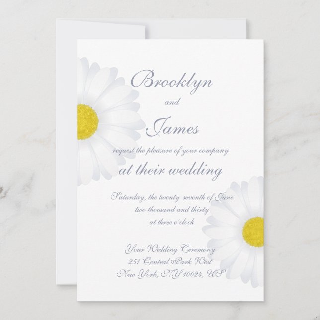 Elegantes invitaciones a la boda floral de la marg (Anverso)