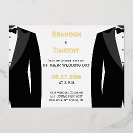 Elegantes invitaciones a la boda gay de Relieve me