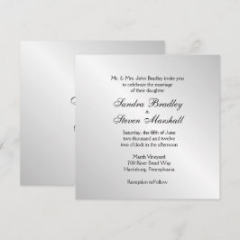 Elegantes invitaciones a la boda plateada