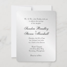 Elegantes invitaciones a la boda plateada