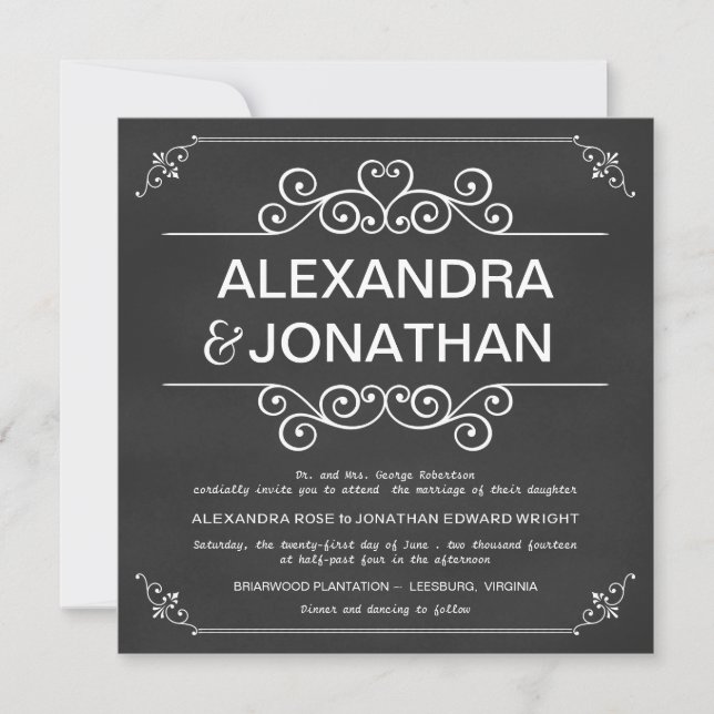 Elegantes invitaciones a la boda rústica en el tab (Anverso)